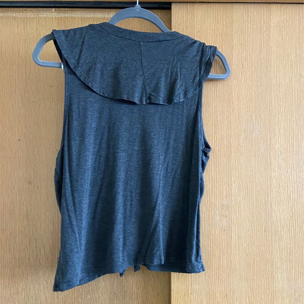 Grey Ruffle Tank Blouse - Picture 2 of 2